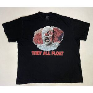 IT The Movie They All Float Graphic T-shirt Women XL Black Short Sleeve